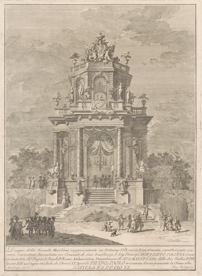Seconda Macchina dla Chin z 1782 r.: Święto wsi nocą, 1782 r. autorstwa Francesco Barbazza