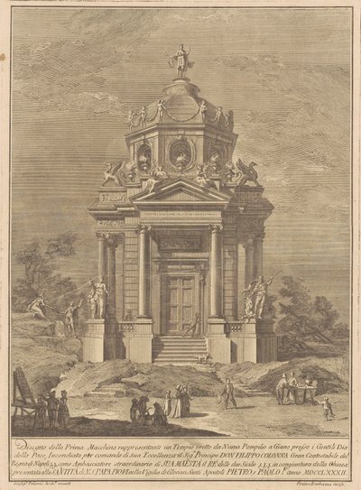Prima Macchina dla Chin z 1782 roku: Świątynia Janusa zbudowana przez Numę Pompiliusa autorstwa Francesco Barbazza, after Giuseppe Palazzi