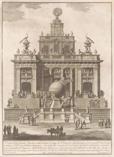 Seconda Macchina dla Chin z 1785 r.: Pałac przyjemności z balonem powietrznym autorstwa Francesco Barbazza, after Giuseppe Palazzi