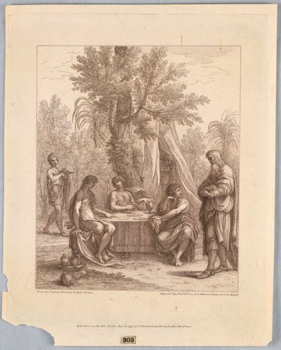 Abraham zaprasza trzech aniołów autorstwa Francesco Bartolozzi