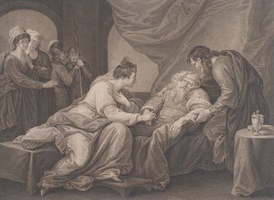 Król Lear i Kordelia Szekspir, Król Lear, akt 4, scena 7, ca. 1783. autorstwa Francesco Bartolozzi