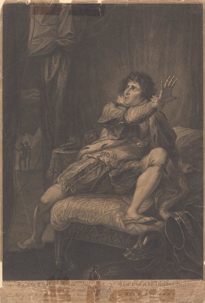 Pan Kemble w roli króla Ryszarda III - „Ryszard III”, akt V, scena V autorstwa Francesco Bartolozzi