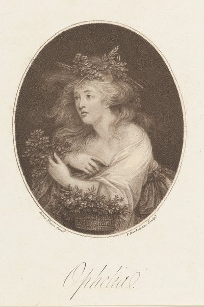 Ofelia Szekspir, Hamlet, Act 4, 1784. autorstwa Francesco Bartolozzi