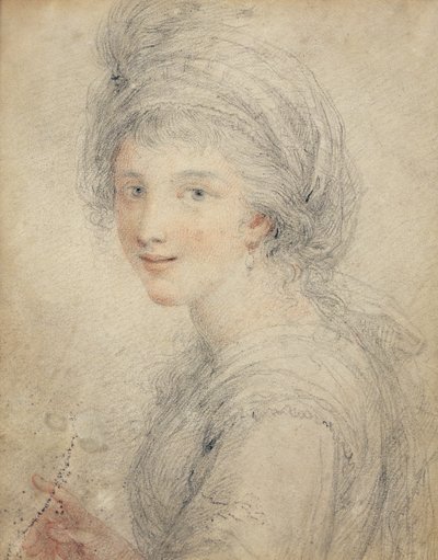 Portret Angeliki Kauffman (kreda kolorowa na papierze) autorstwa Francesco Bartolozzi