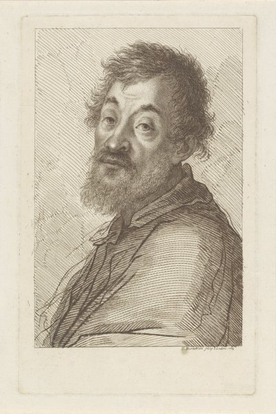 Portret brodatego mężczyzny autorstwa Francesco Bartolozzi