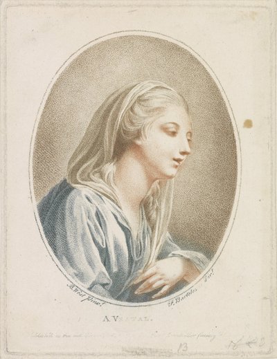 Portret kobiety Kapłanka (tytuł na obiekcie) autorstwa Francesco Bartolozzi
