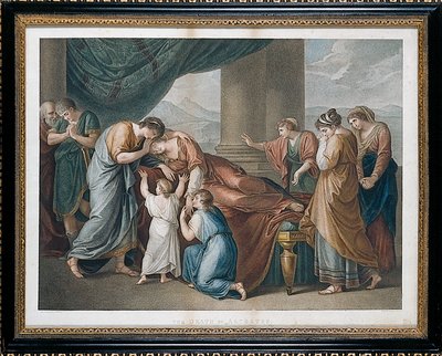 Śmierć Alkestis, według Angeliki Kauffman autorstwa Francesco Bartolozzi