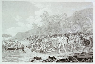 Śmierć kapitana Cooka (bez tytułu), ok. 1783 r. (rycina) autorstwa Francesco Bartolozzi