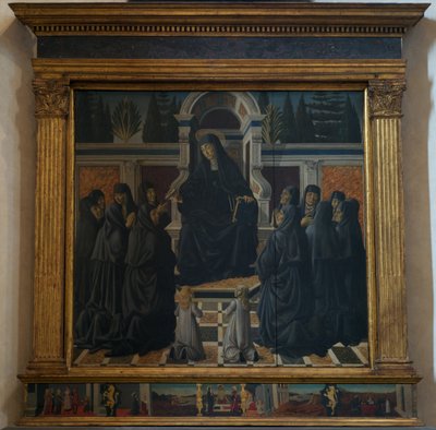 Santa Monica z siostrami augustiankami, 1470 autorstwa Francesco Botticini