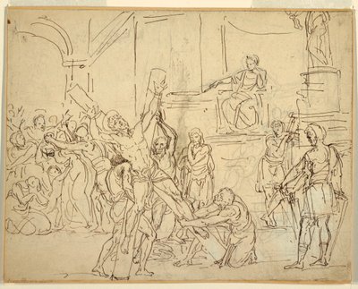 Rysunek, Męczeństwo świętego Andrzeja, 1825-50 autorstwa Francesco Coghetti