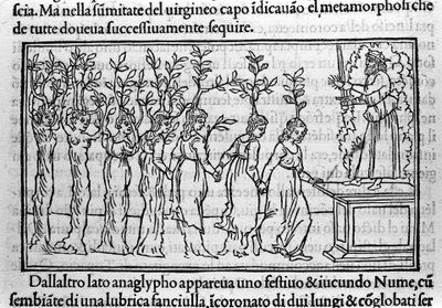 Grawerowanie w „Hypnerotomachia Polyphili” (sen Poliphili) dominikańskiego mnicha Francesco Colonna, Wenecja autorstwa Francesco Colonna