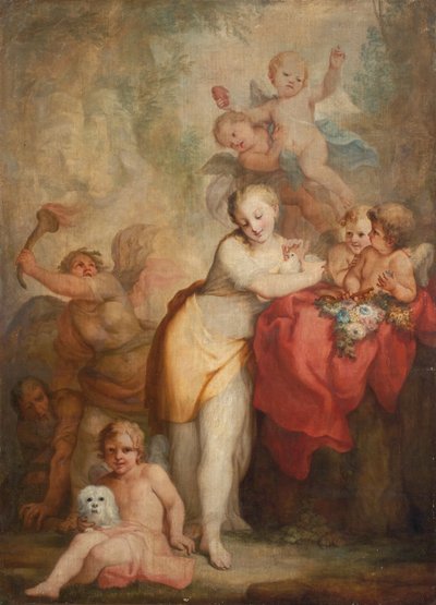 Alegoria występku i cnoty (olej na płótnie) autorstwa Francesco Corneliani