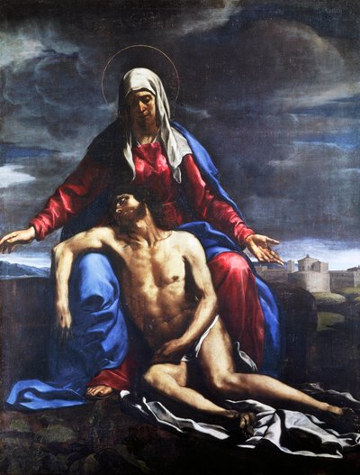 Pobożność, Francesco Cozza (1605-1682), olej na płótnie, 221x167 cm. autorstwa Francesco Cozza