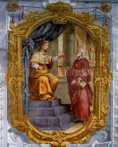 Alegoria sprawiedliwości i radcy autorstwa Francesco Ferrari