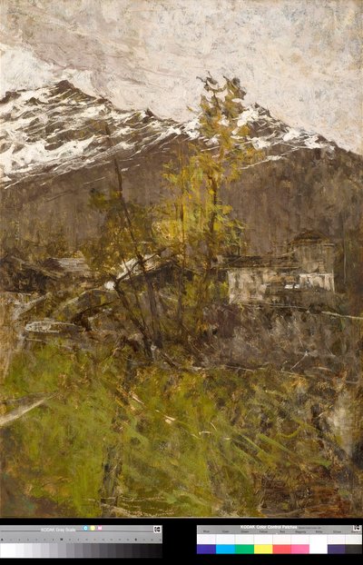 Pierwszy śnieg, pejzaż Malarstwo Francesco Filippini (1853-1895) 1889 Kolekcja prywatna autorstwa Francesco Filippini