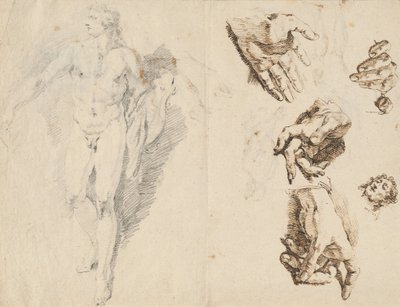 Apollo i Studia Własnej Ręki Artysty [recto] autorstwa Francesco Fontebasso