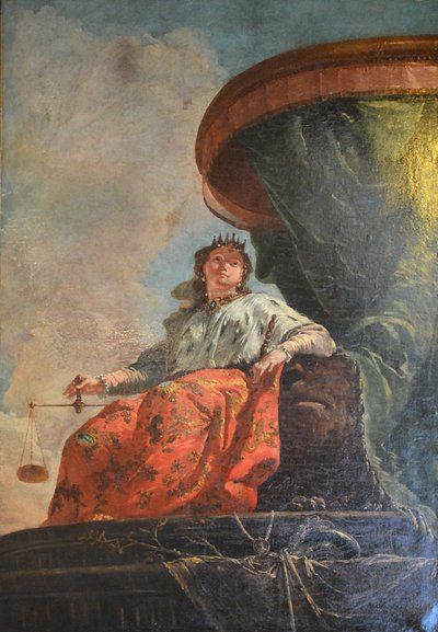 Francuski: Allégorie de la Justice ou Venise trônant Alegoria sprawiedliwości autorstwa Francesco Fontebasso