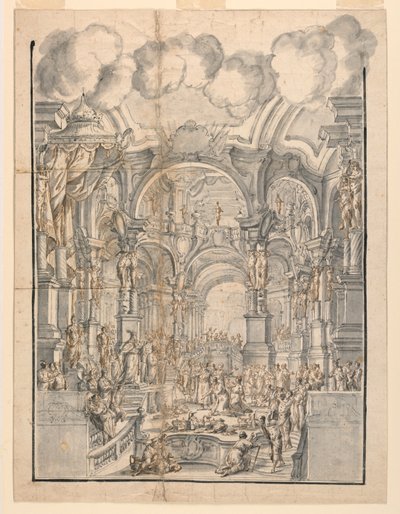 Scena dworska autorstwa Francesco Galli Bibiena