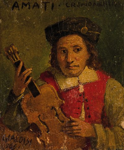 Portret Nicola Amati 1596-1684, koniec XVII wieku.. autorstwa Francesco Gialdisi