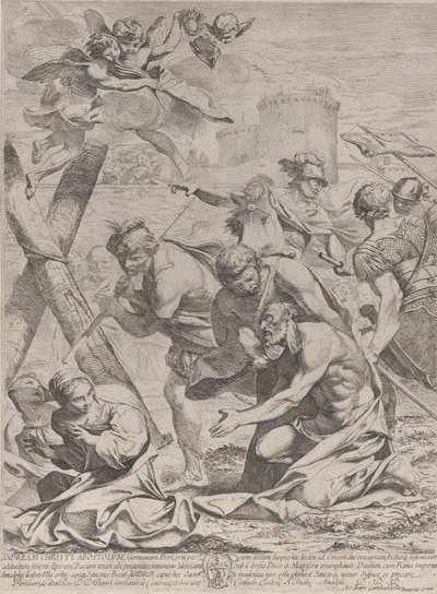 Św. Andrzej modlący się przed krucyfiksem, 1640-70. autorstwa Francesco Giovani