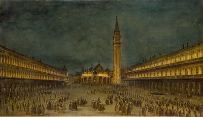 Nocna procesja na Piazza San Marco, ok. 1755 autorstwa Francesco Guardi