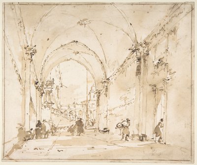 Kaprys architektoniczny: sklepione przejście prowadzące na plac autorstwa Francesco Guardi