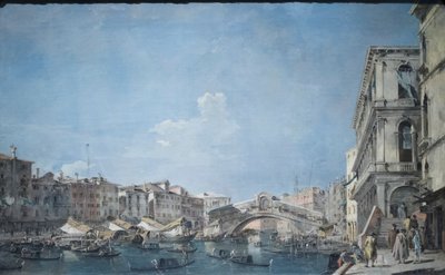 Canal grande przy moście Rialto, ok. 1780-90 (olej na płótnie) autorstwa Francesco Guardi