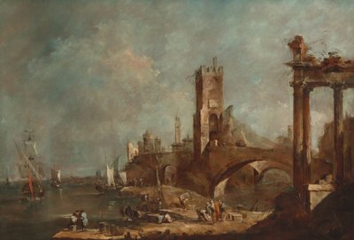 Capriccio z portu, ok. 1930 r. 17601770. autorstwa Francesco Guardi