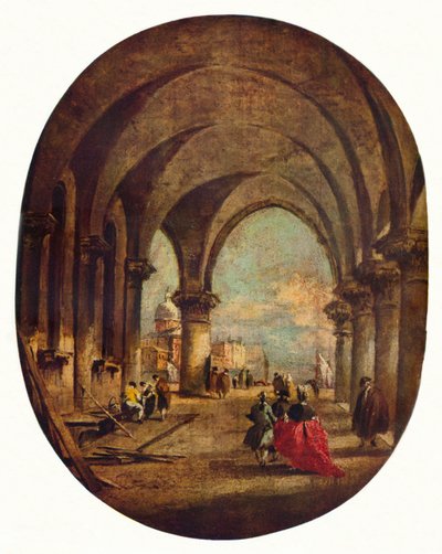 Capriccio z Arkadą Pałacu Dożów i San Giorgio Maggiore, koniec lat 80. XVIII w., 1930. autorstwa Francesco Guardi