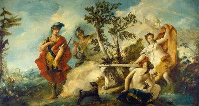 Carlo i Ubaldo stawiają opór zaklęciom nimf Armidy, 17501755 autorstwa Francesco Guardi