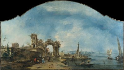 Fantastyczny pejzaż, ok. 1765 (olej na płótnie) autorstwa Francesco Guardi
