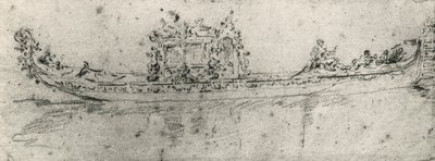 Gondola zarezerwowana dla ambasadorów, Francesco Guardi (1712-1793), rysunek. autorstwa Francesco Guardi
