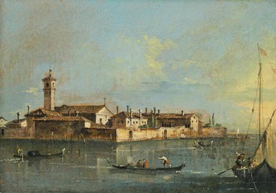 Isola del Lazzaretto Vecchio, II poł. autorstwa Francesco Guardi