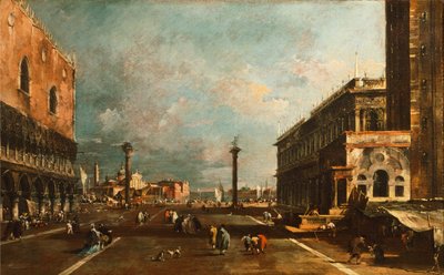 Mały plac św. Marka w stronę San Giorgio w Wenecji – Francesco Guardi (1712-1793), olej na płótnie, 45x72 cm autorstwa Francesco Guardi
