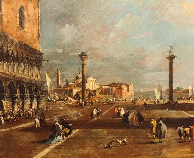 Piazza San Marco w stronę San Giorgio Maggiore, Francesco Guardi (1712-1793), olej na płótnie, 45x72 cm autorstwa Francesco Guardi