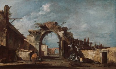 Zrujnowana brama autorstwa Francesco Guardi