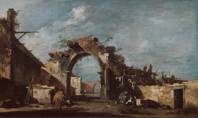 Zrujnowana brama, 177593. autorstwa Francesco Guardi