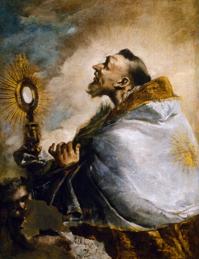 Święty w adoracji Najświętszej Eucharystii lub Święty Norbert w ekstazie autorstwa Francesco Guardi