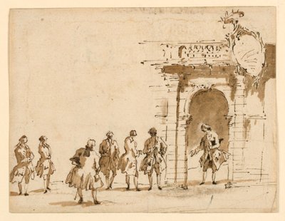 Szkic na przyjęcie w Palazzo Surian autorstwa Francesco Guardi