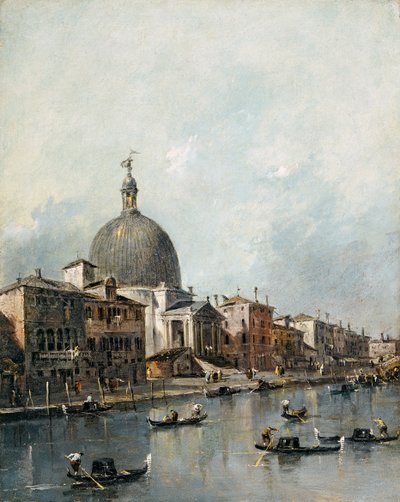 Kościół San Simeone Piccolo na Canal Grande, Wenecja (olej na płótnie) autorstwa Francesco Guardi