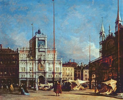Wieża zegarowa, Wenecja, ok. 1760 autorstwa Francesco Guardi