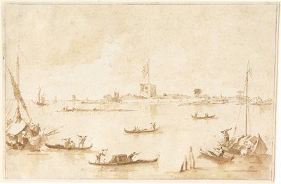 Twierdza San Andrea z laguny autorstwa Francesco Guardi