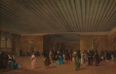Ridotto Pubblico w Palazzo Dandolo, c.1765-68 (olej na płótnie) autorstwa Francesco Guardi