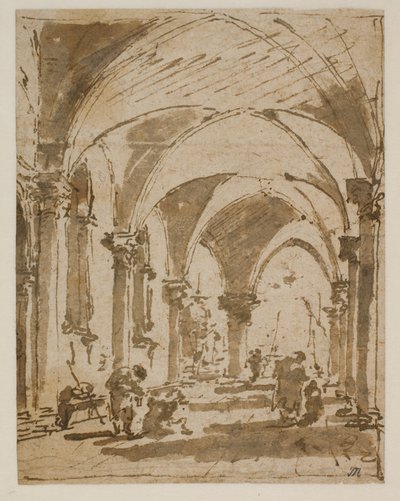 Arkada Pałacu Dożów w kierunku Piazzetta autorstwa Francesco Guardi