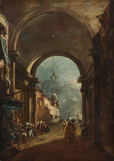 Widok przez bramę autorstwa Francesco Guardi