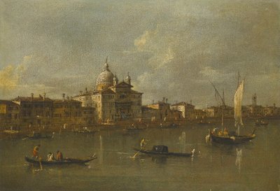 Wenecja, widok w kierunku Giudecca i kościoła le Zitelle autorstwa Francesco Guardi