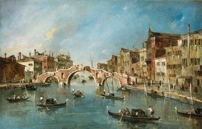 Widok na Cannaregio Cannaregio, Wenecja, ok. godz. 1775-1780. autorstwa Francesco Guardi