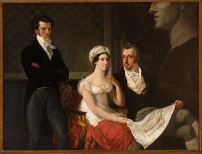Portret rodziny Cicognara, z popiersiem Antonio Canovy autorstwa Hayeza, Francesco (1791-1882). olej na płótnie autorstwa Francesco Hayez
