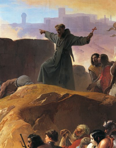 Pragnienie cierpiące przez pierwszych krzyżowców w Jerozolimie, Francesco Hayez, detal autorstwa Francesco Hayez