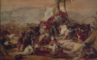 Pragnienie pierwszych krzyżowców cierpiących w Jerozolimie — Francesco Hayez autorstwa Francesco Hayez